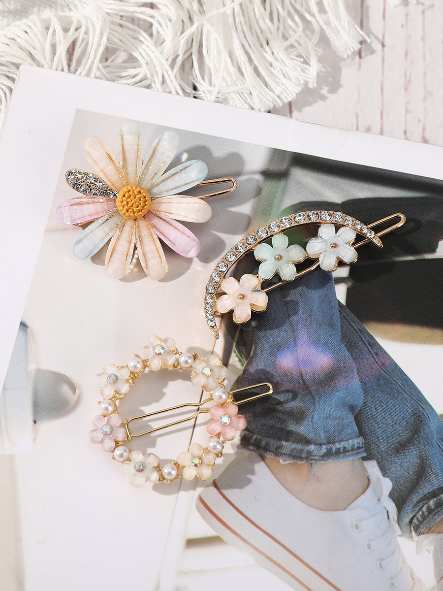 Rhinestone Flower Hair Clip｜Awaytr®