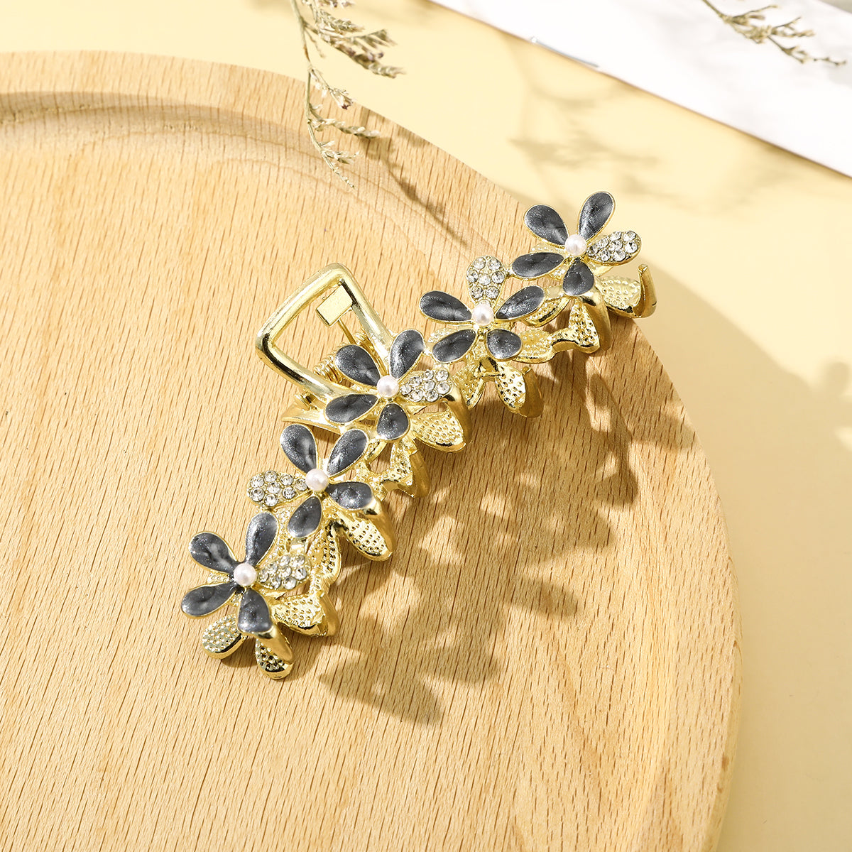 【Awaytr】CB0878 Flower Pearl Rhinestone Hair Clip