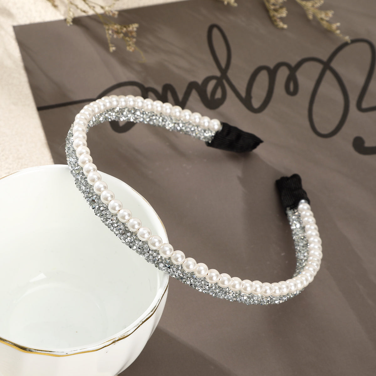 CB1137 Pearl Rhinestone Headband