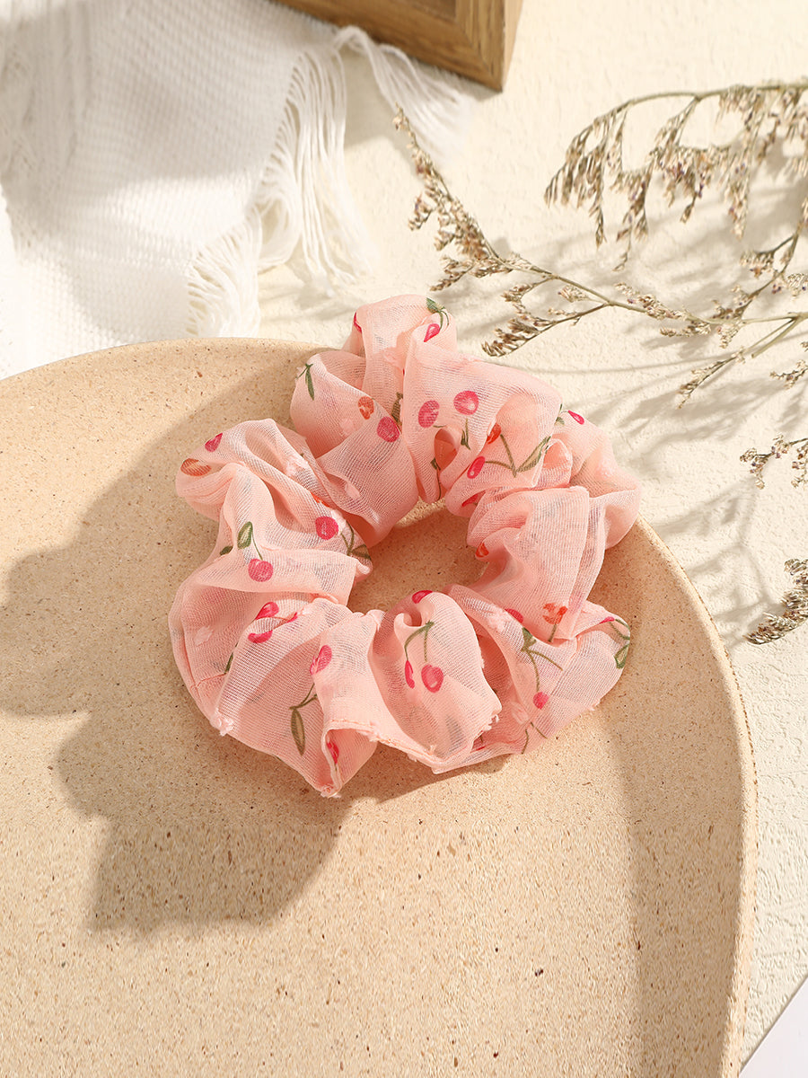 Cherry Print Yarn Scrunchies (3 Pcs)｜Awaytr®