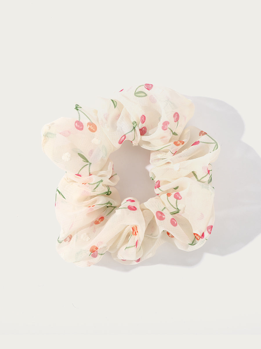 Cherry Print Yarn Scrunchies (3 Pcs)｜Awaytr®