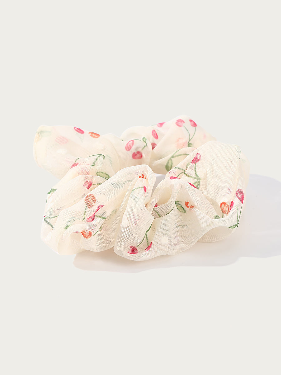 Cherry Print Yarn Scrunchies (3 Pcs)｜Awaytr®