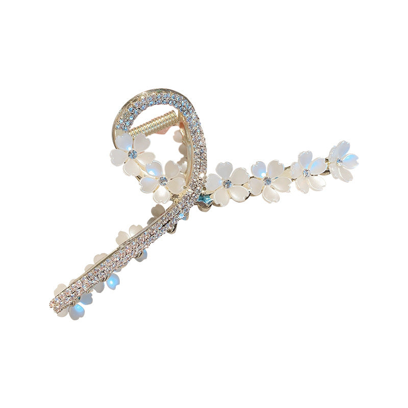 【Awaytr】CD1618 Flower large rhinestone hair clip