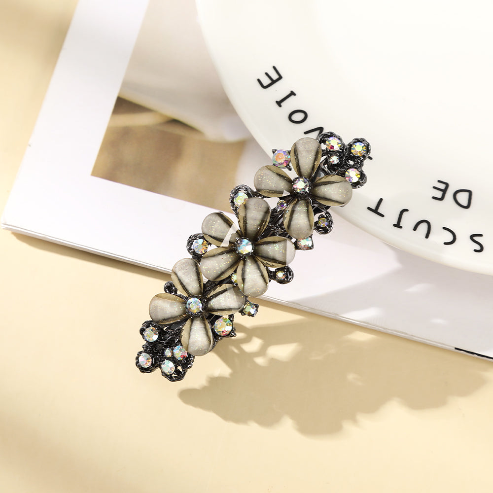 【Awaytr】CB1365 7cm crystal rhinestone flower hair clip