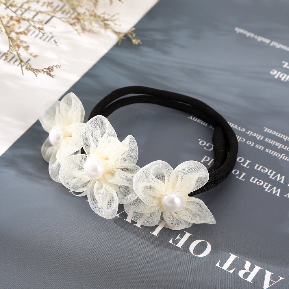 【Awaytr】 CB1355 Mesh flower pearl hair curler