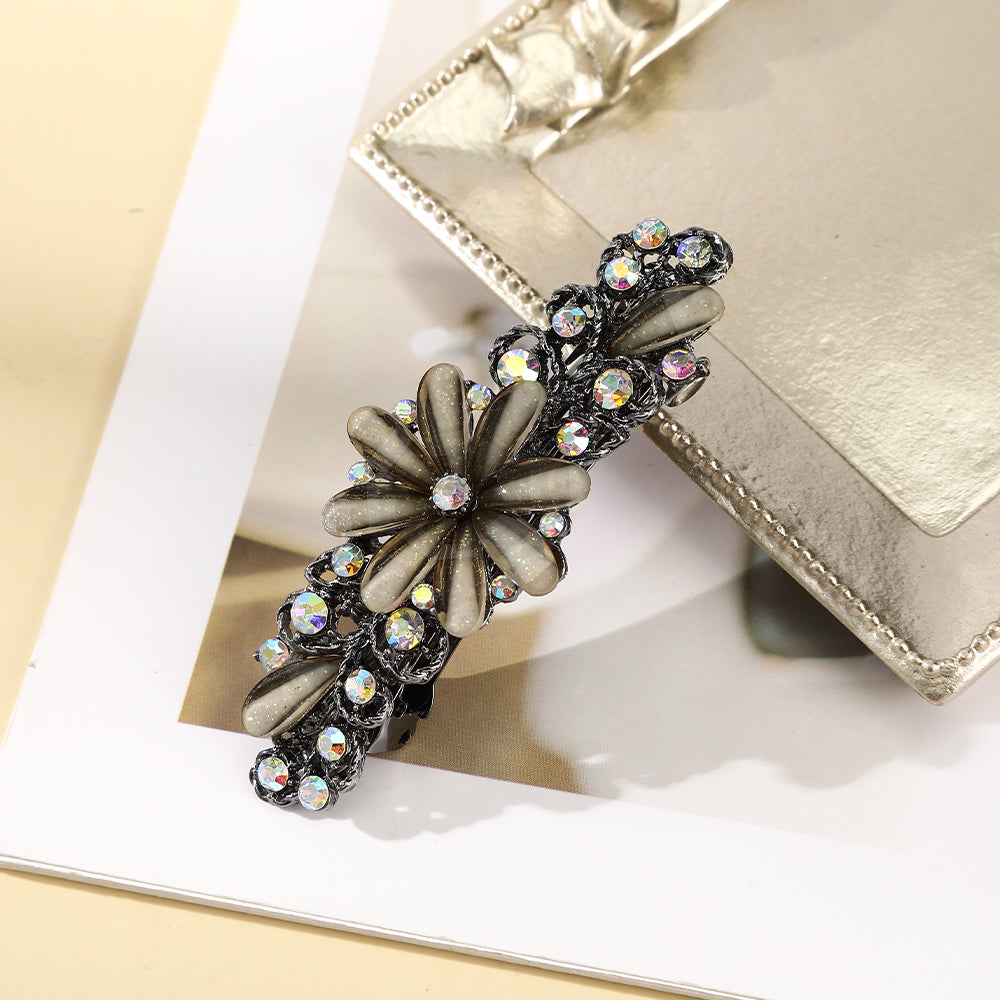 【Awaytr】 CB1363  7cmCrystal Rhinestone Flower Hair Clip