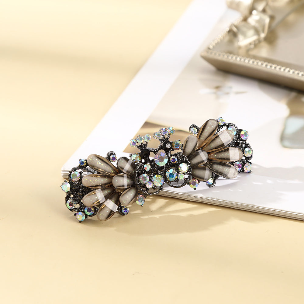 【Awaytr】CB1364 7cm Crystal Rhinestone Spring hair clip