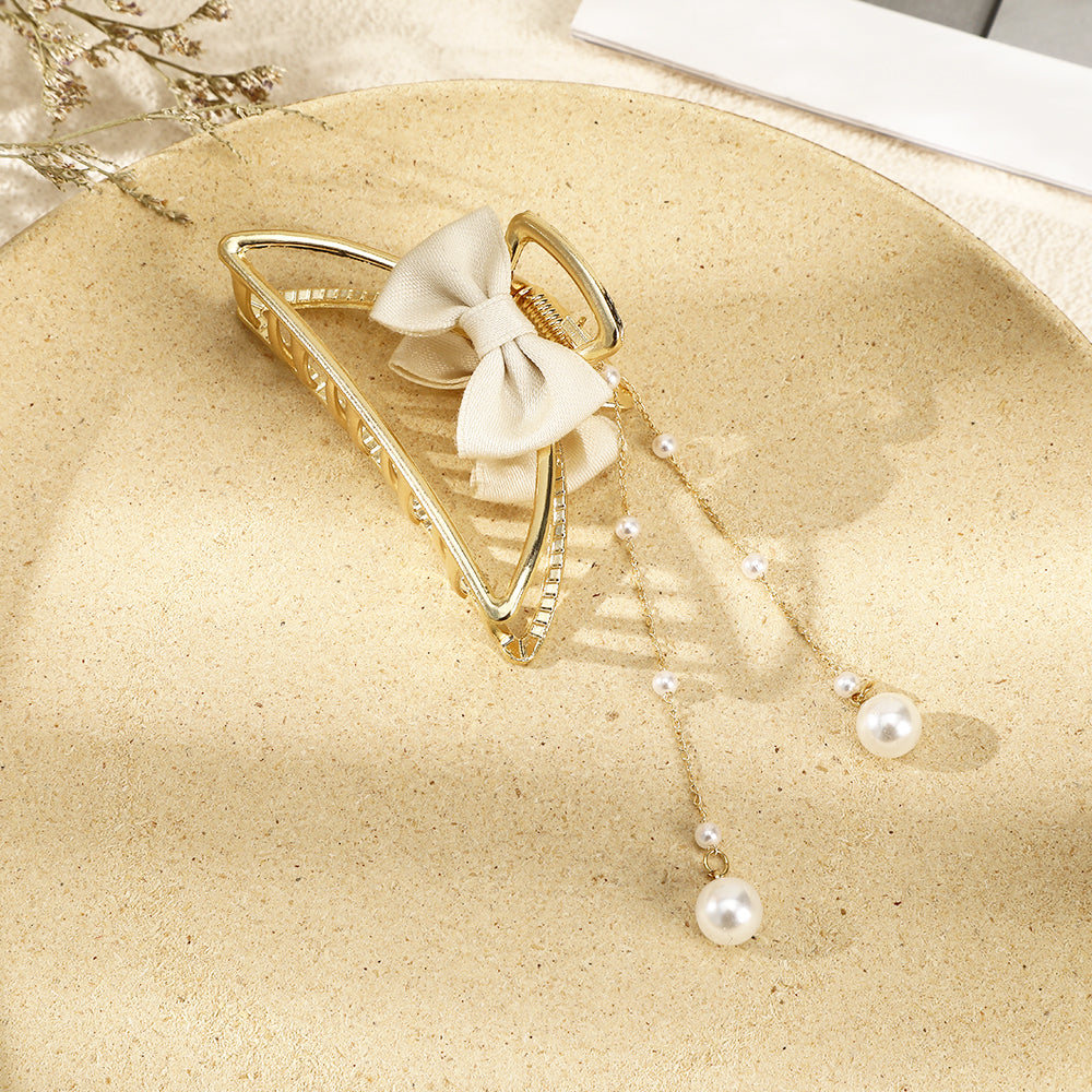 【Awaytr】CB1042 Alloy Bow Fringe Hair Claw Clip