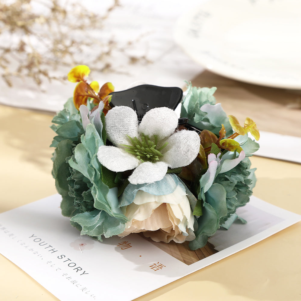 【Awaytr】CD1650 9cm simulation hot edge flower hair claw clip