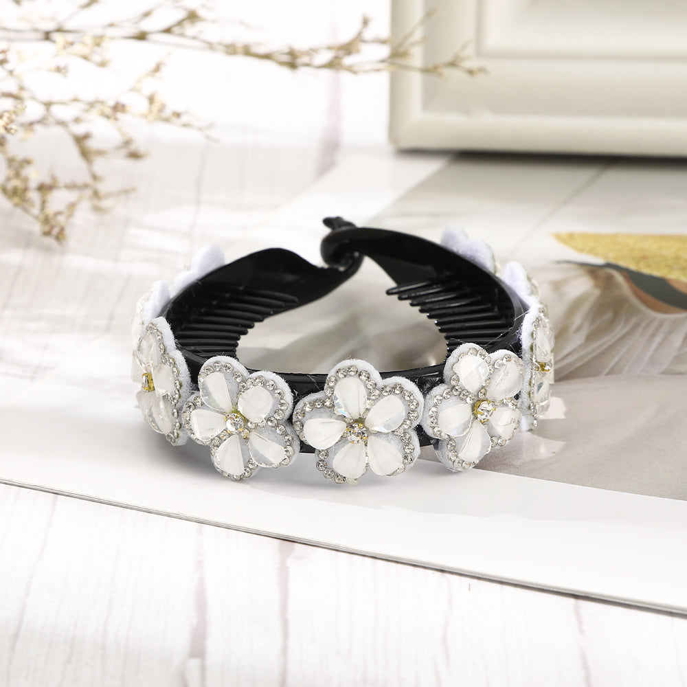 【Awaytr】 CB1339 8cm Large Rhinestone Flower Hair Clip