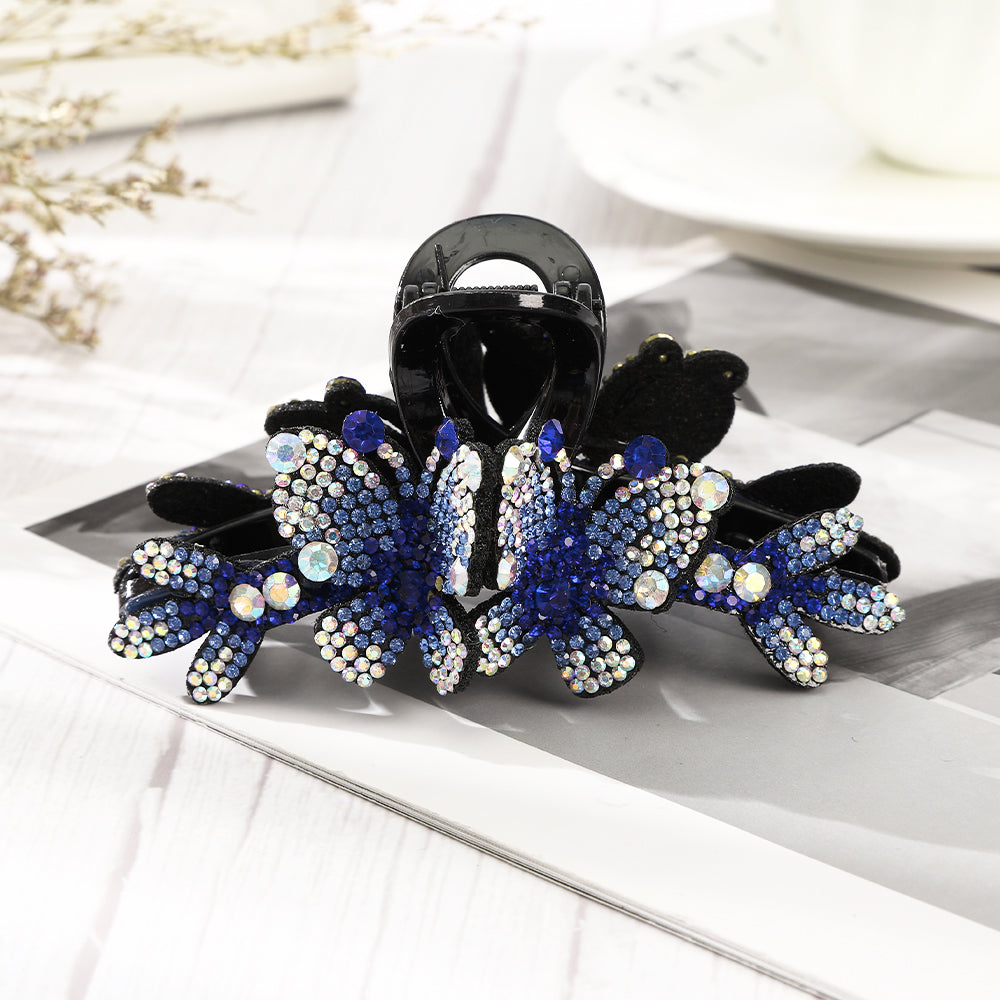 【Awaytr】CB1333 11cm Rhinestone Butterfly Hair Claw Clip