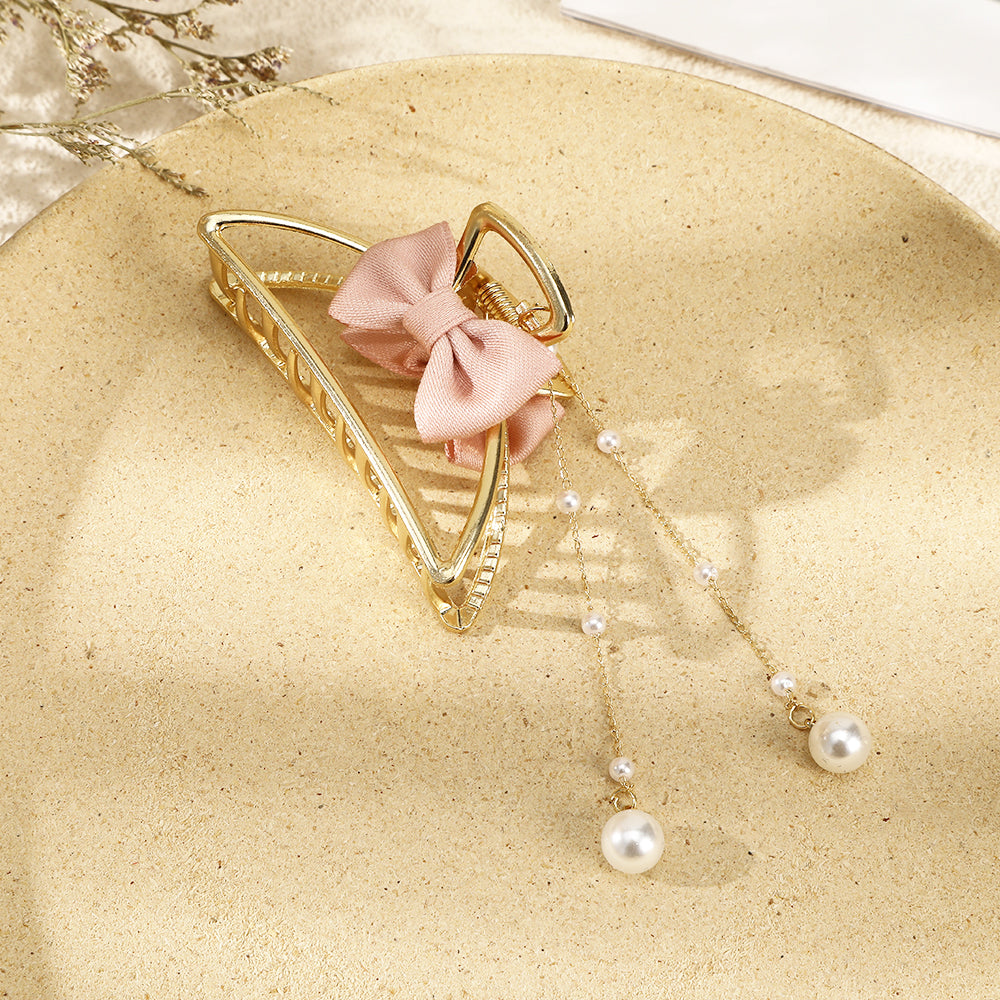 【Awaytr】CB1042 Alloy Bow Fringe Hair Claw Clip