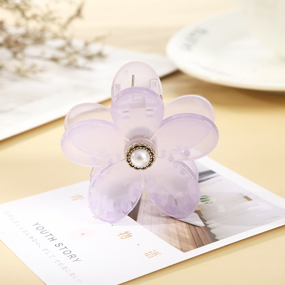 【Awaytr】CB1409 6cm Pearl Flower Hair Claw clip