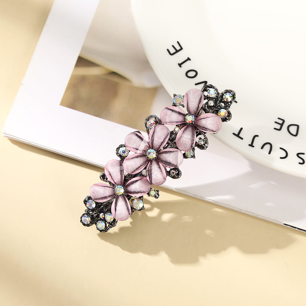 【Awaytr】CB1365 7cm crystal rhinestone flower hair clip