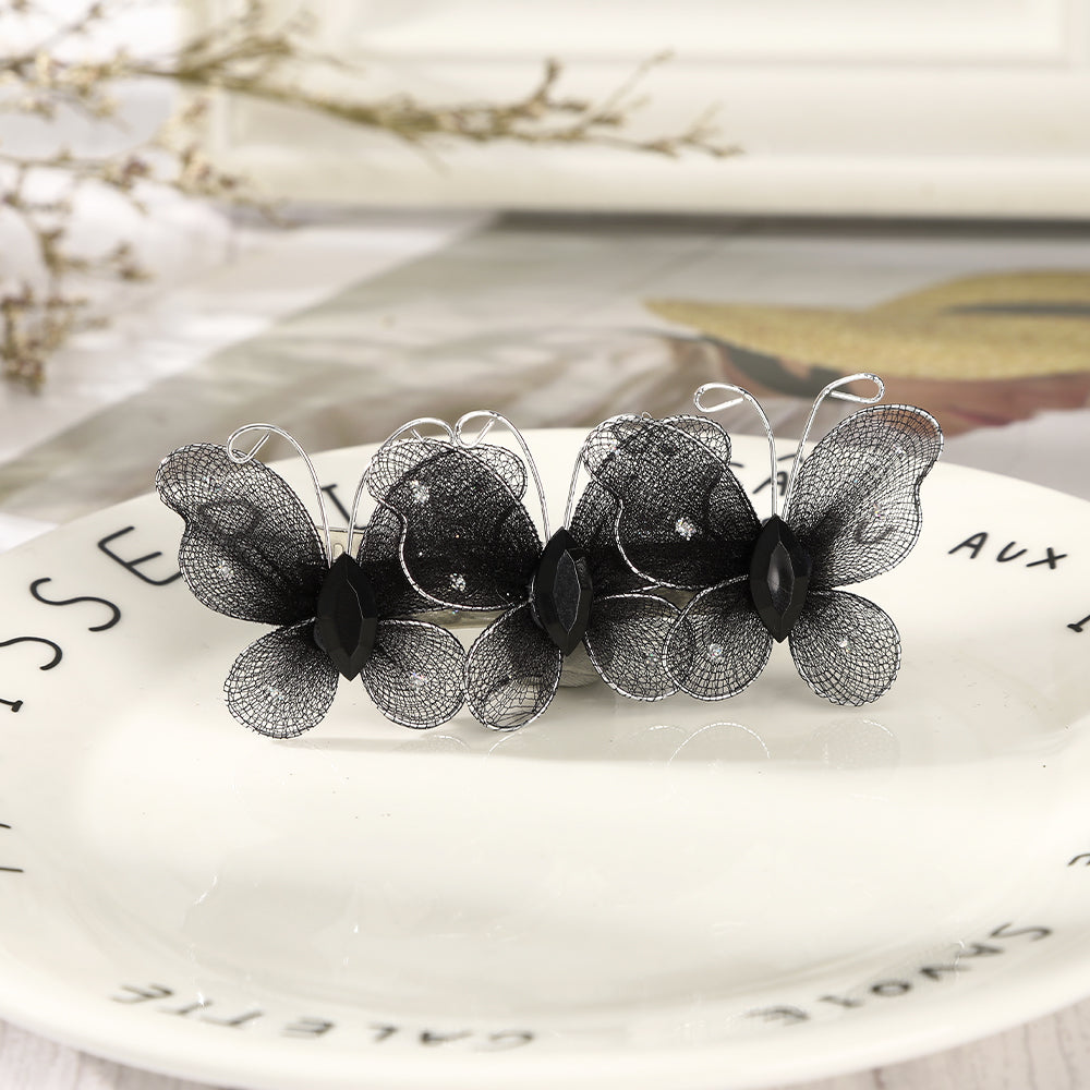 【Awaytr】 CB1340 8cm Butterfly Rhinestone Hair Clip