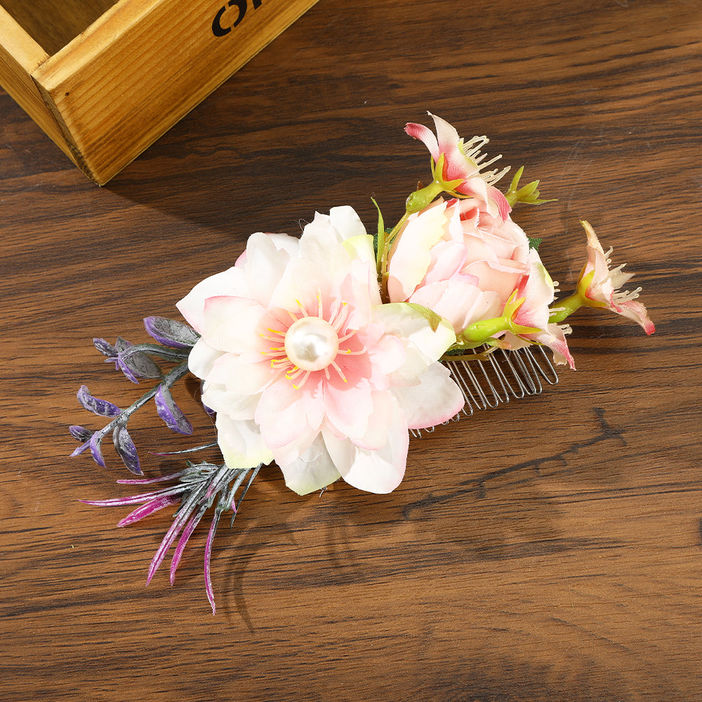 【Awaytr】 CB1379 Simulation flower bangs hair comb