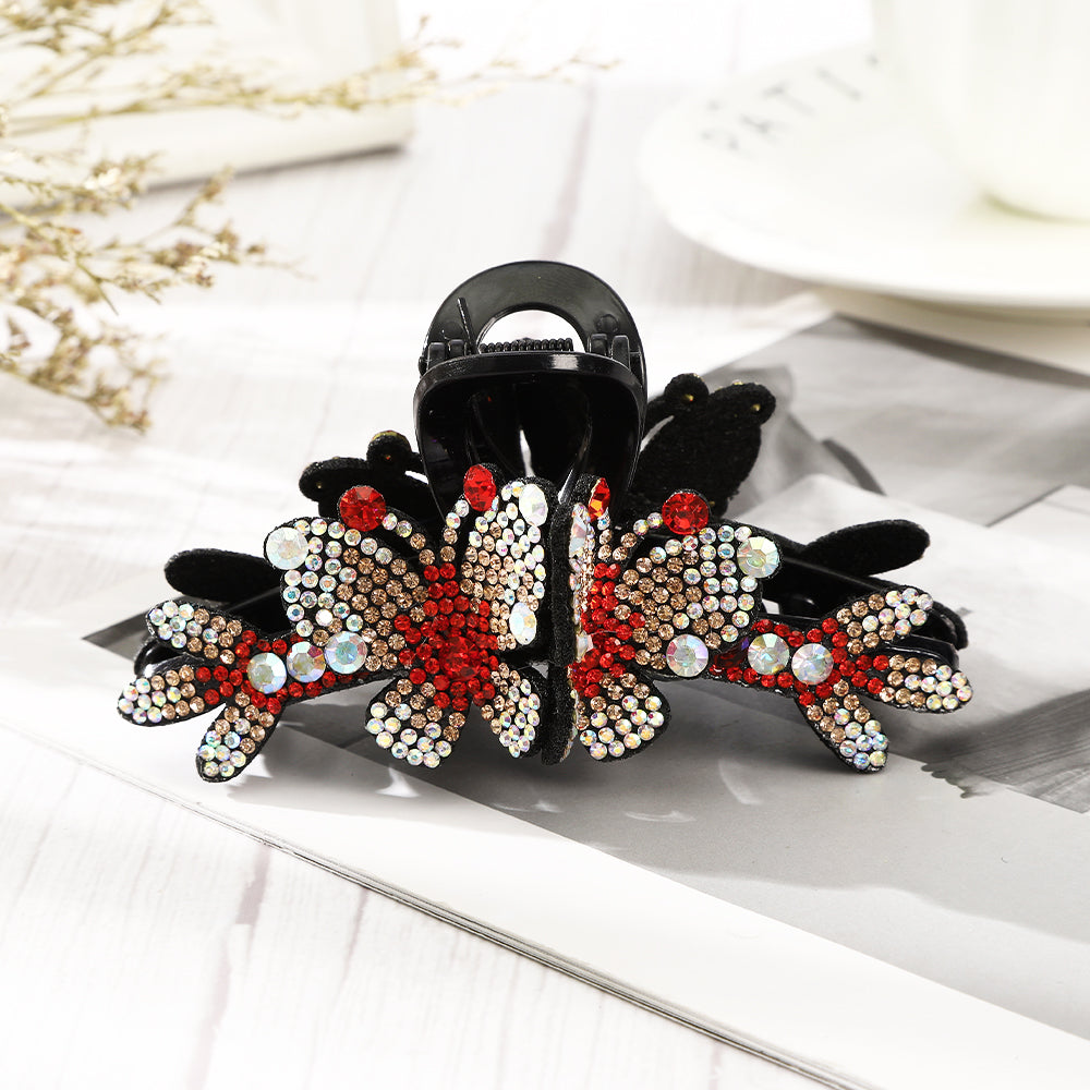 【Awaytr】CB1333 11cm Rhinestone Butterfly Hair Claw Clip