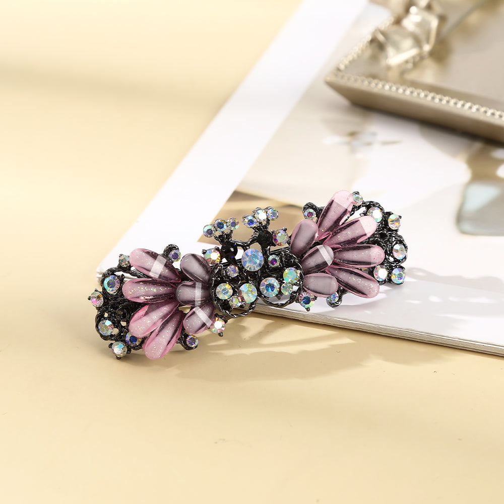 【Awaytr】CB1364 7cm Crystal Rhinestone Spring hair clip