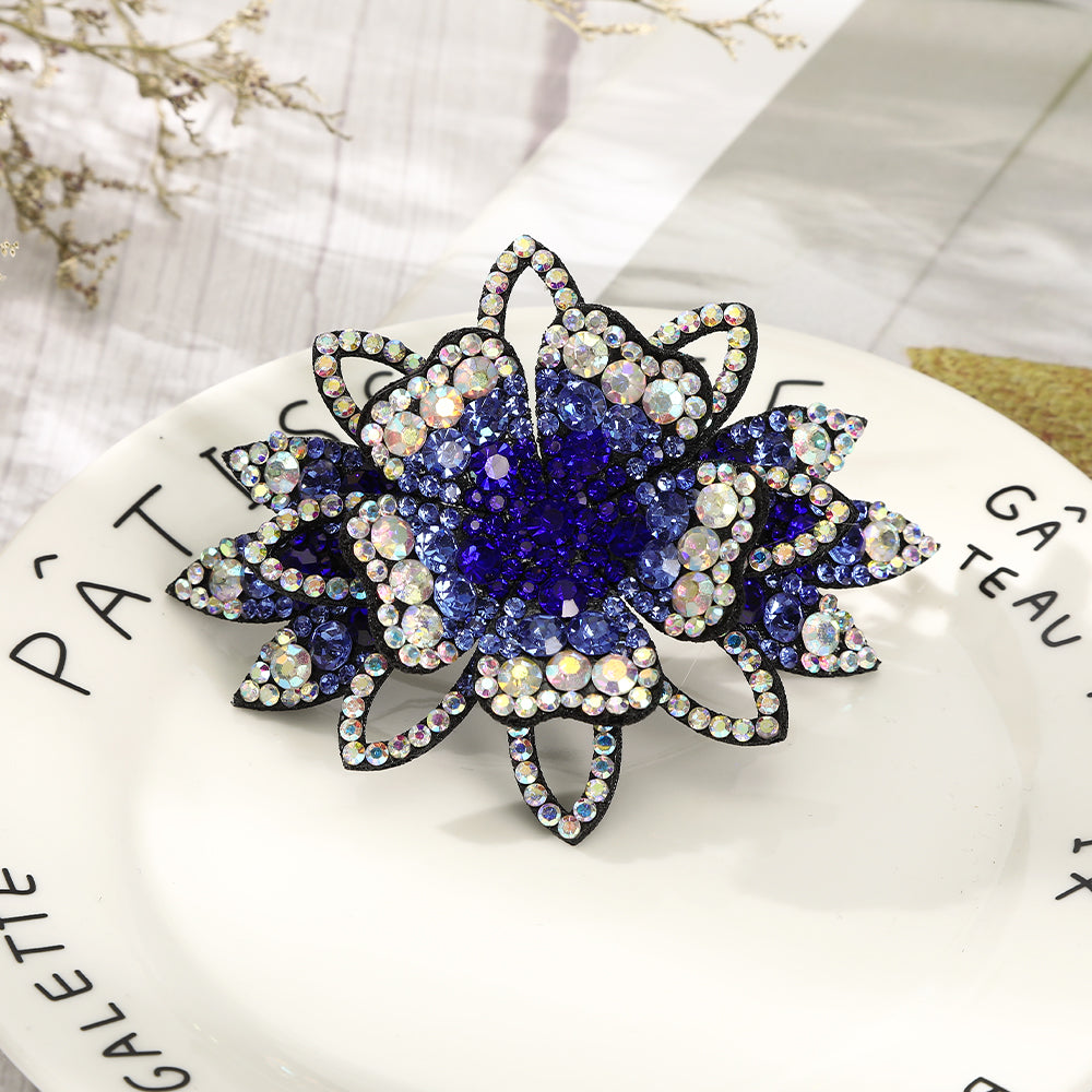 【Awaytr】 CB1334 10cm Rhinestone Big Flower Hair Clip