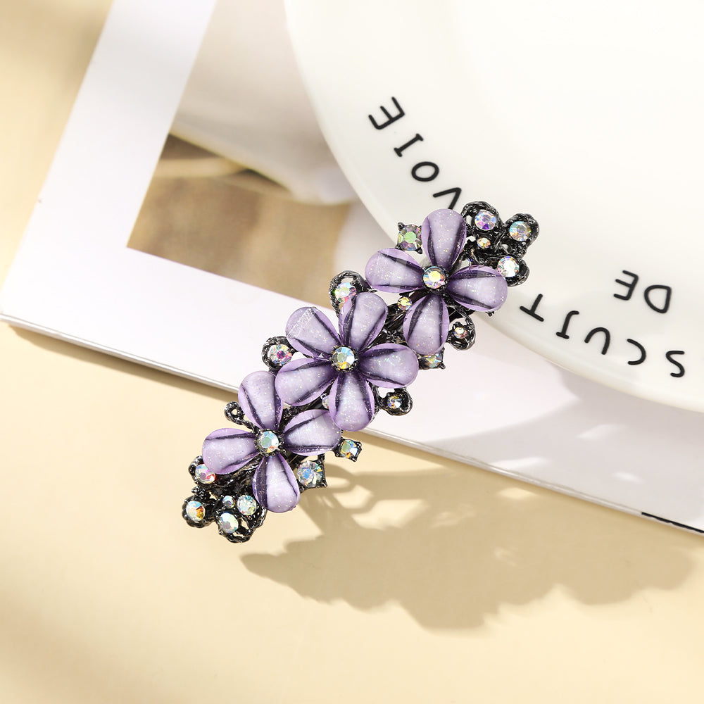 【Awaytr】CB1365 7cm crystal rhinestone flower hair clip