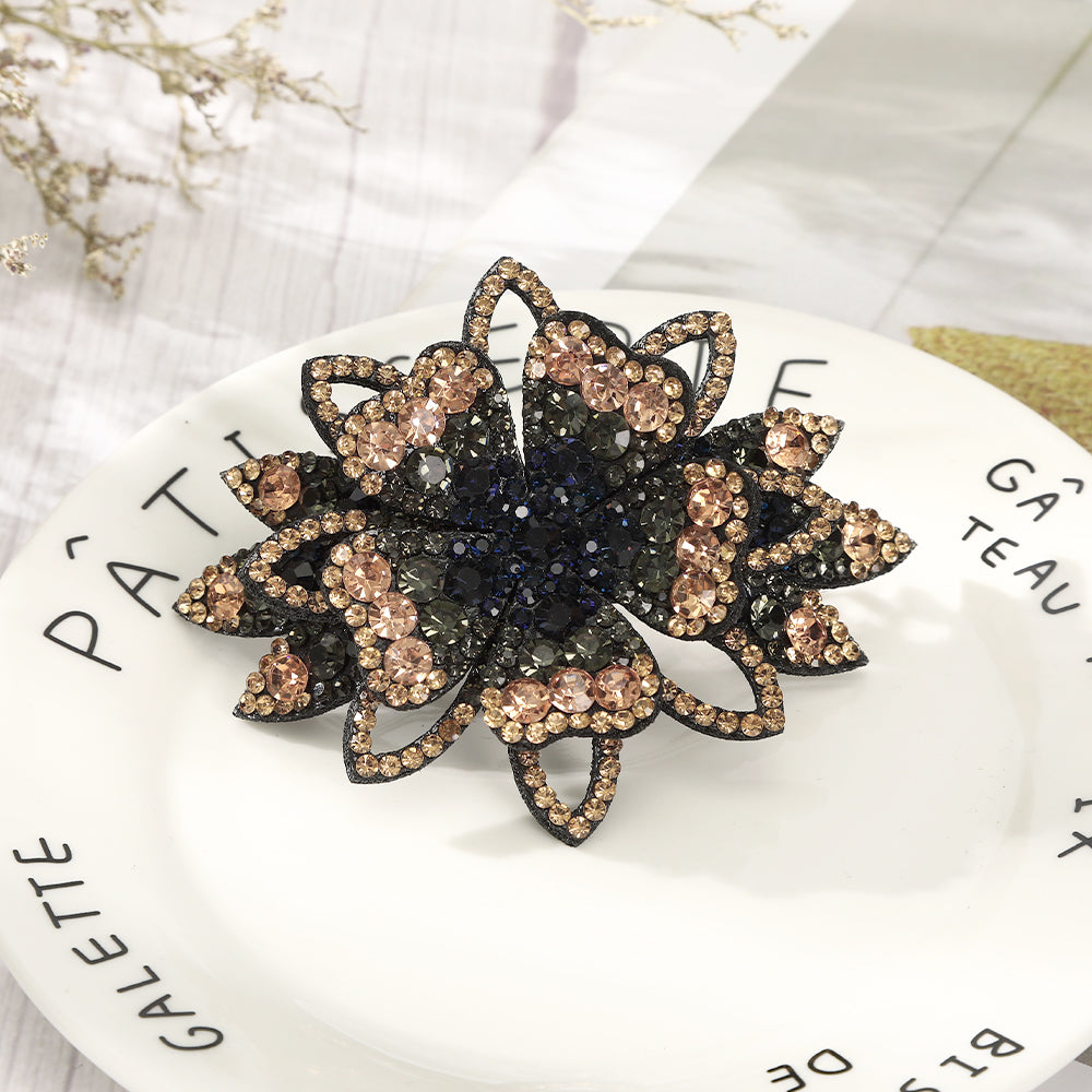 【Awaytr】 CB1334 10cm Rhinestone Big Flower Hair Clip