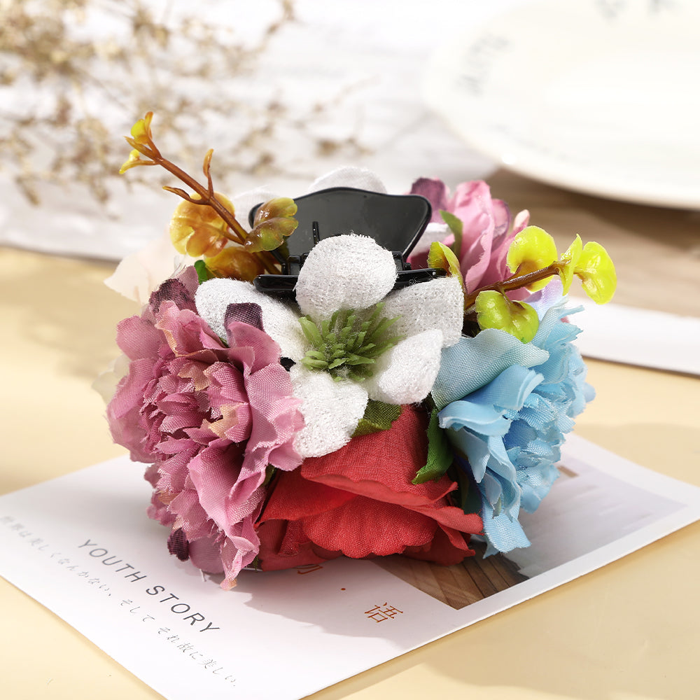 【Awaytr】CD1650 9cm simulation hot edge flower hair claw clip