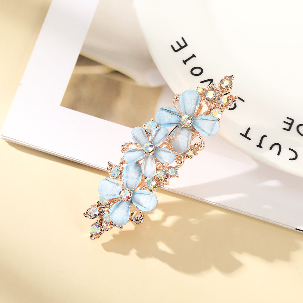 【Awaytr】CB1365 7cm crystal rhinestone flower hair clip