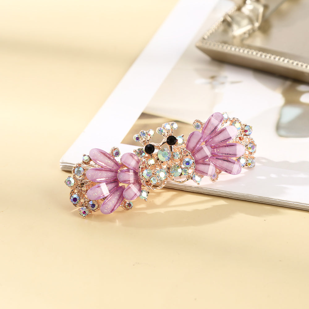 【Awaytr】CB1364 7cm Crystal Rhinestone Spring hair clip