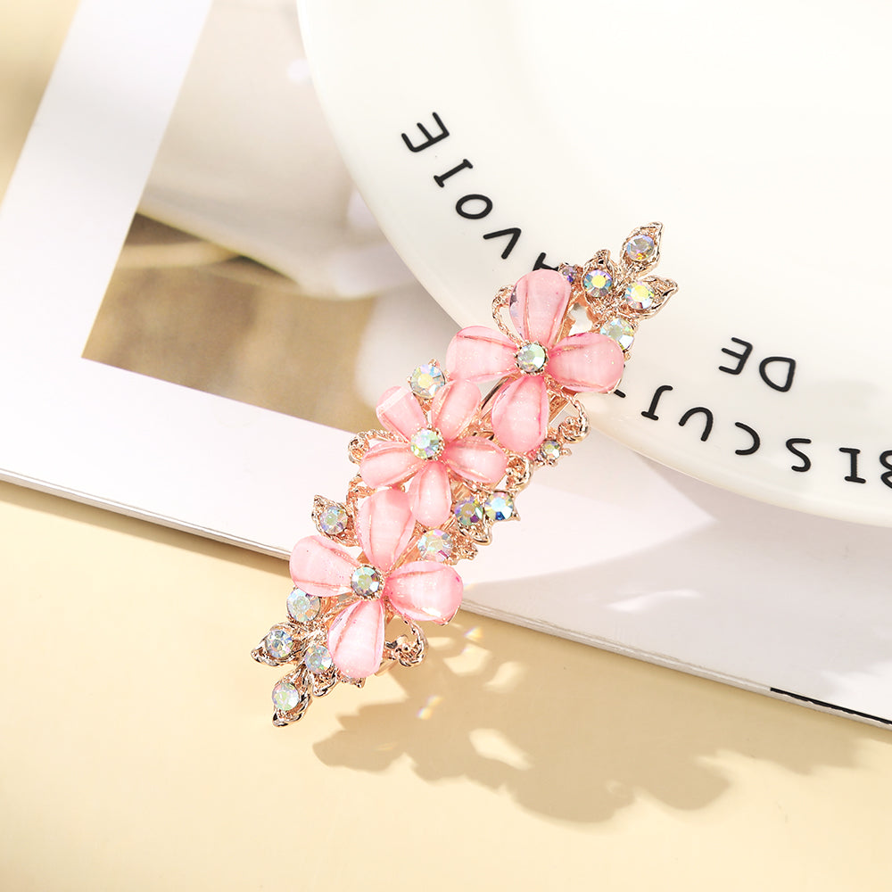 【Awaytr】CB1365 7cm crystal rhinestone flower hair clip