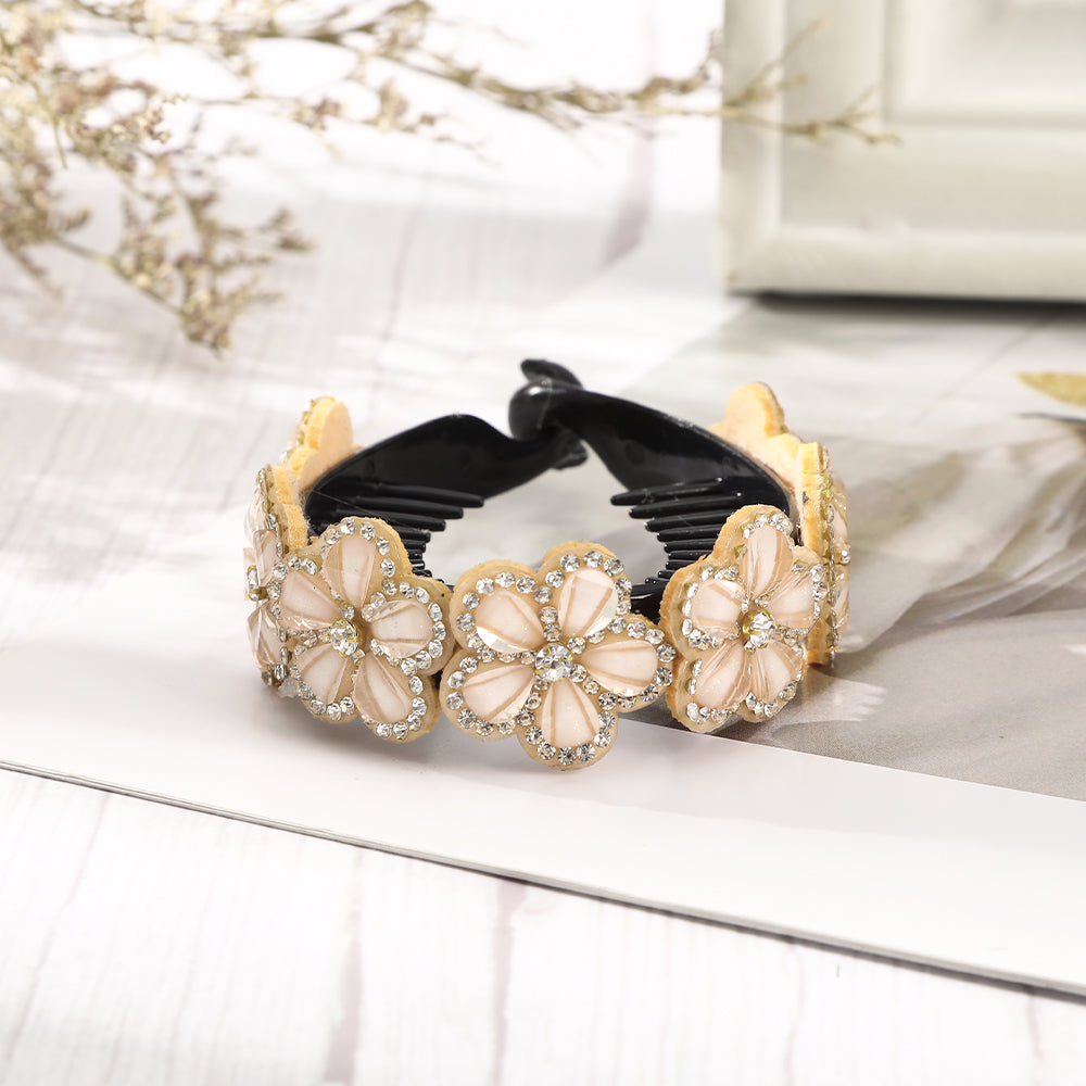 【Awaytr】 CB1339 8cm Large Rhinestone Flower Hair Clip