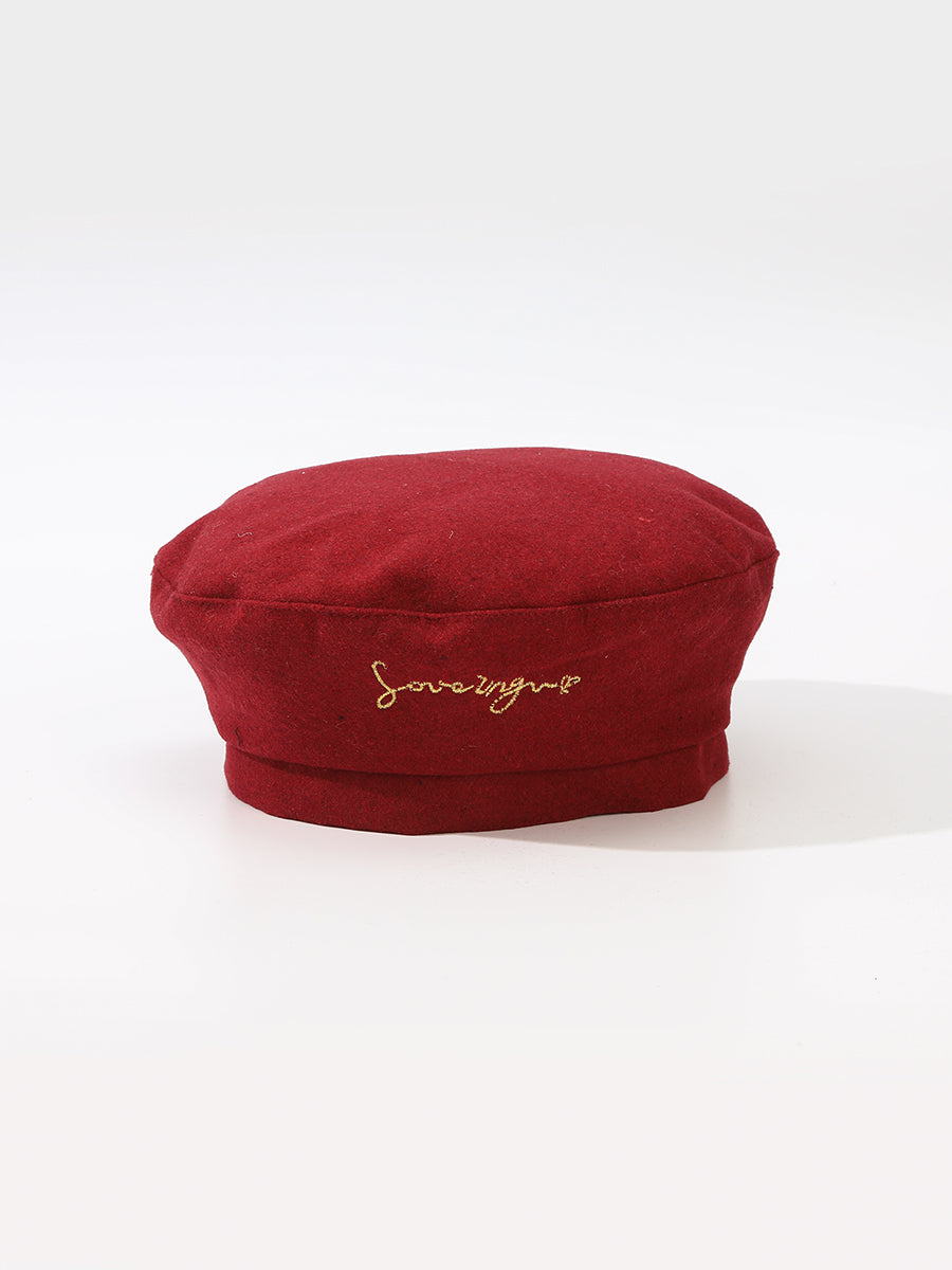 Letter Embroidery Beret Cap｜Awaytr®