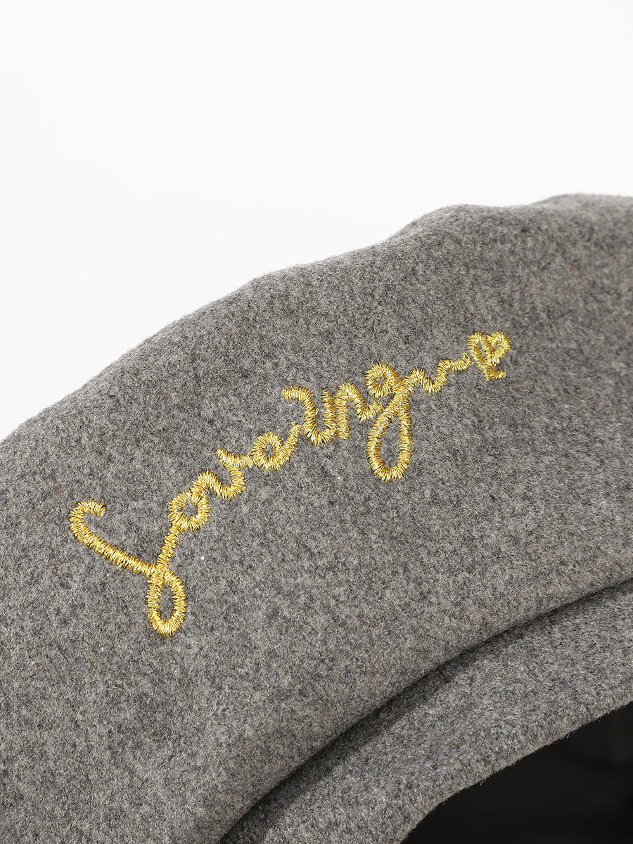 Letter Embroidery Beret Cap｜Awaytr®