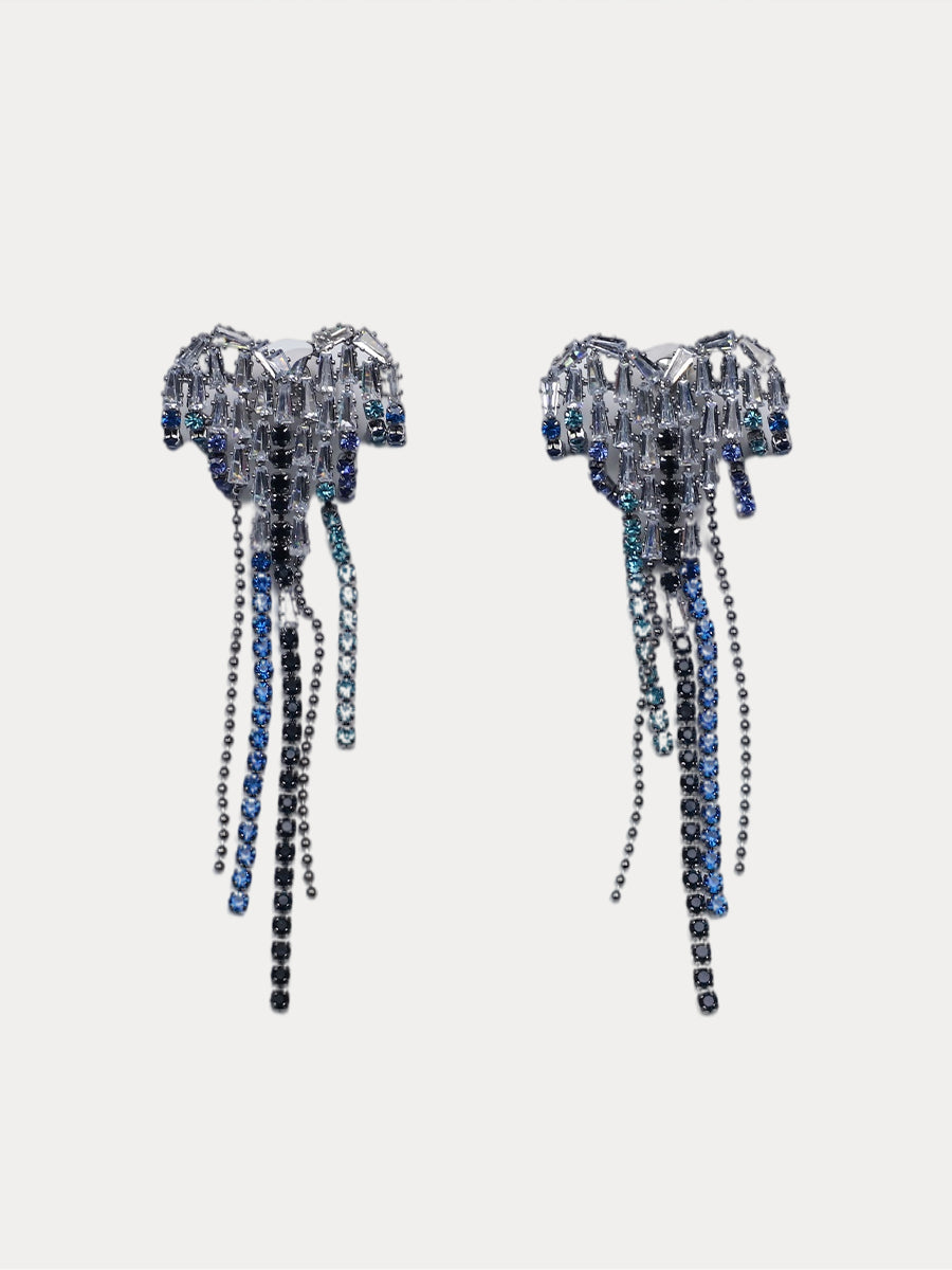 Heart-shaped Gradient Tassel Earrings｜Awaytr®