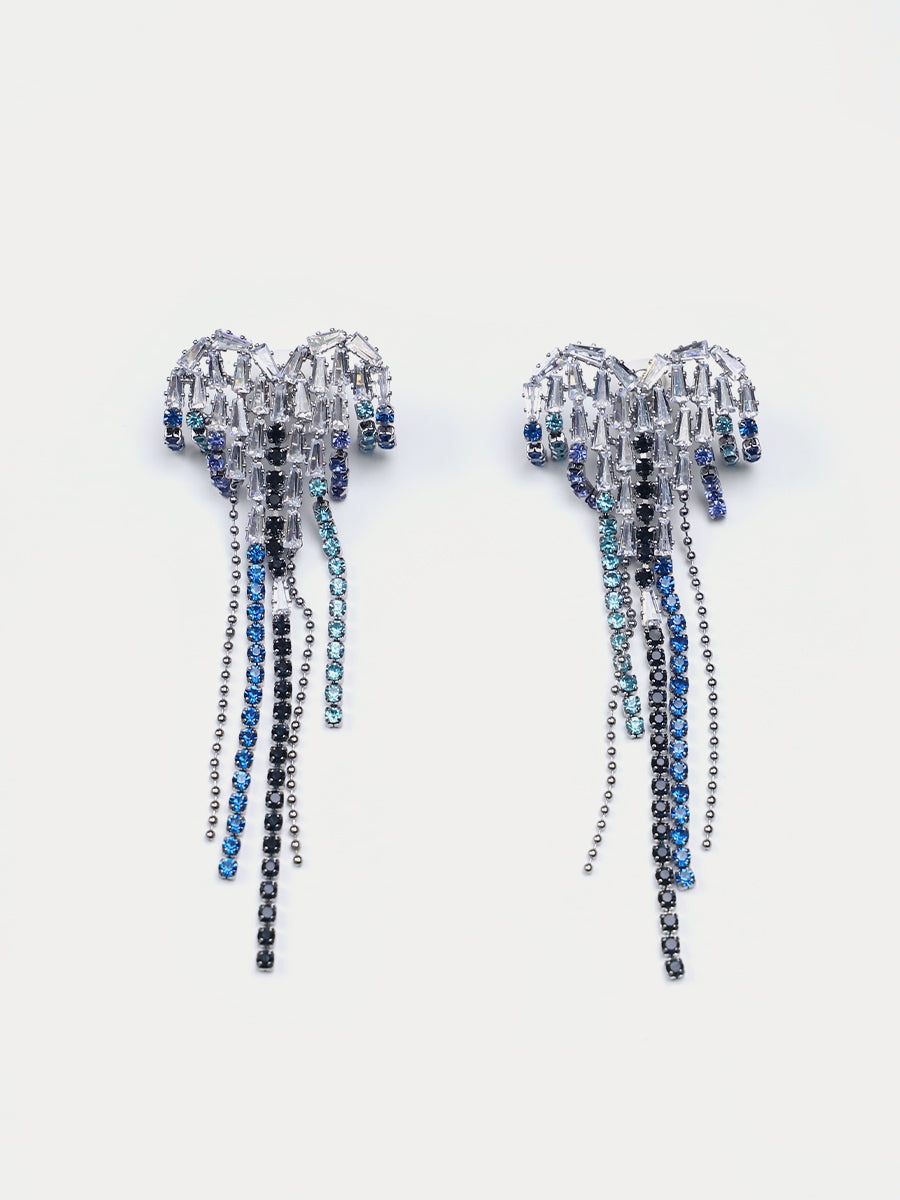 Heart-shaped Gradient Tassel Earrings｜Awaytr®