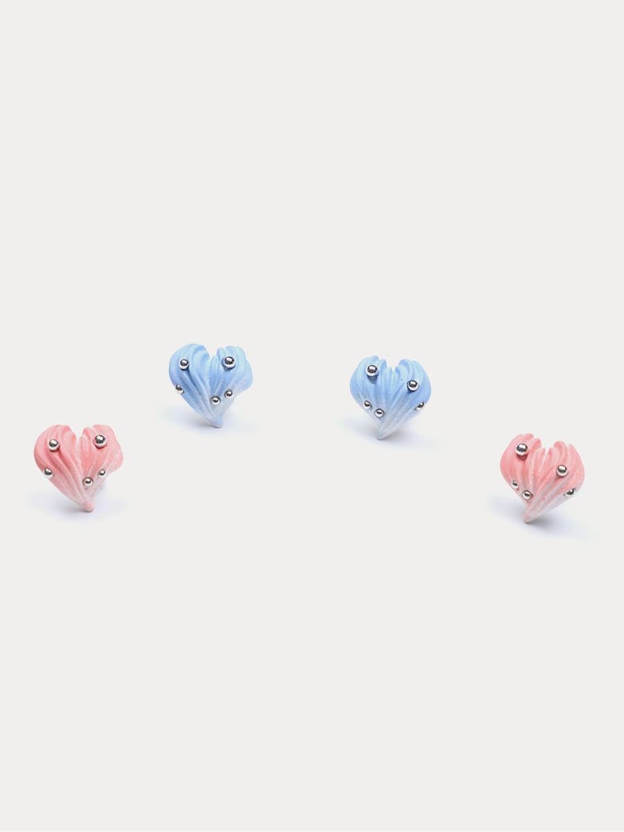 Pink Heart-shaped Cream Earrings｜Awaytr®