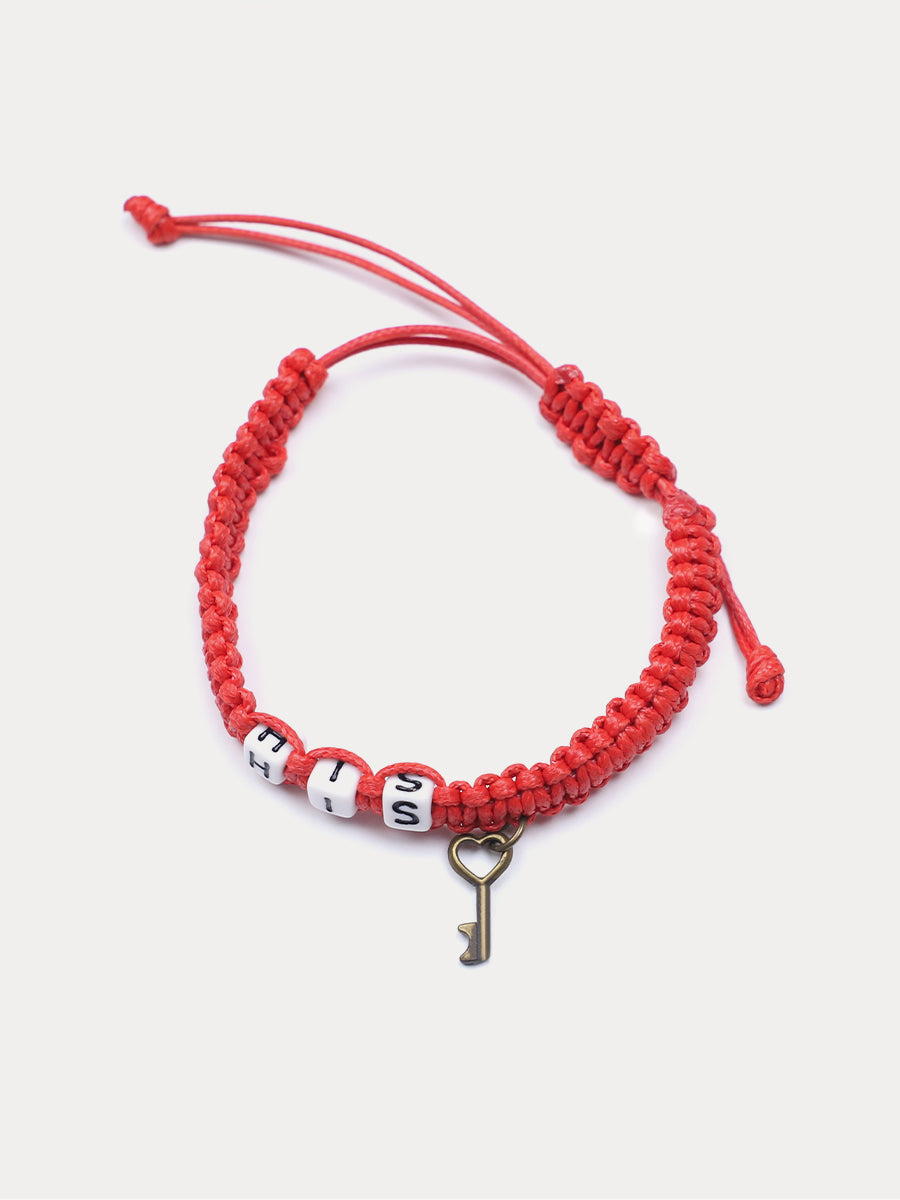 HIS HERS Lock Cylinder Key Braided Couple Bracelet｜Awaytr®