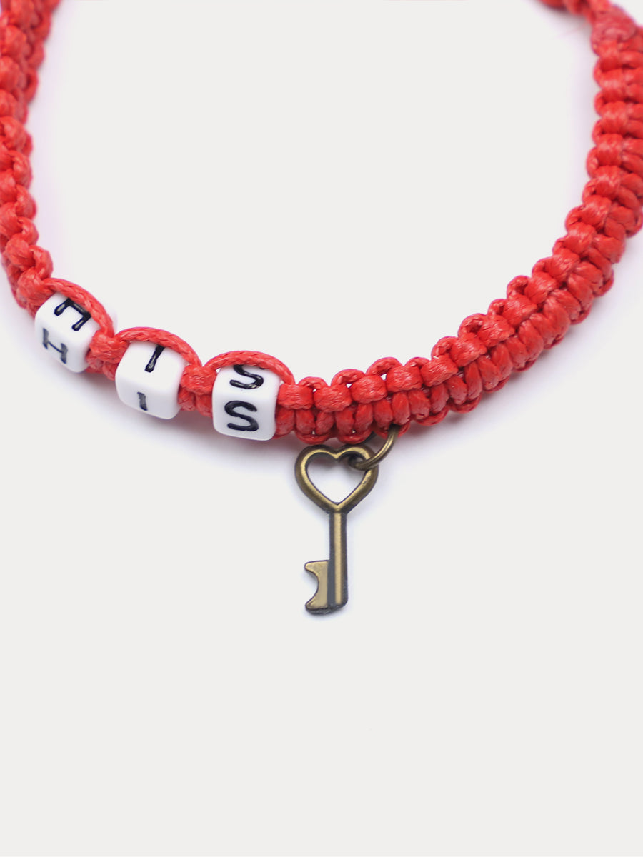 HIS HERS Lock Cylinder Key Braided Couple Bracelet｜Awaytr®