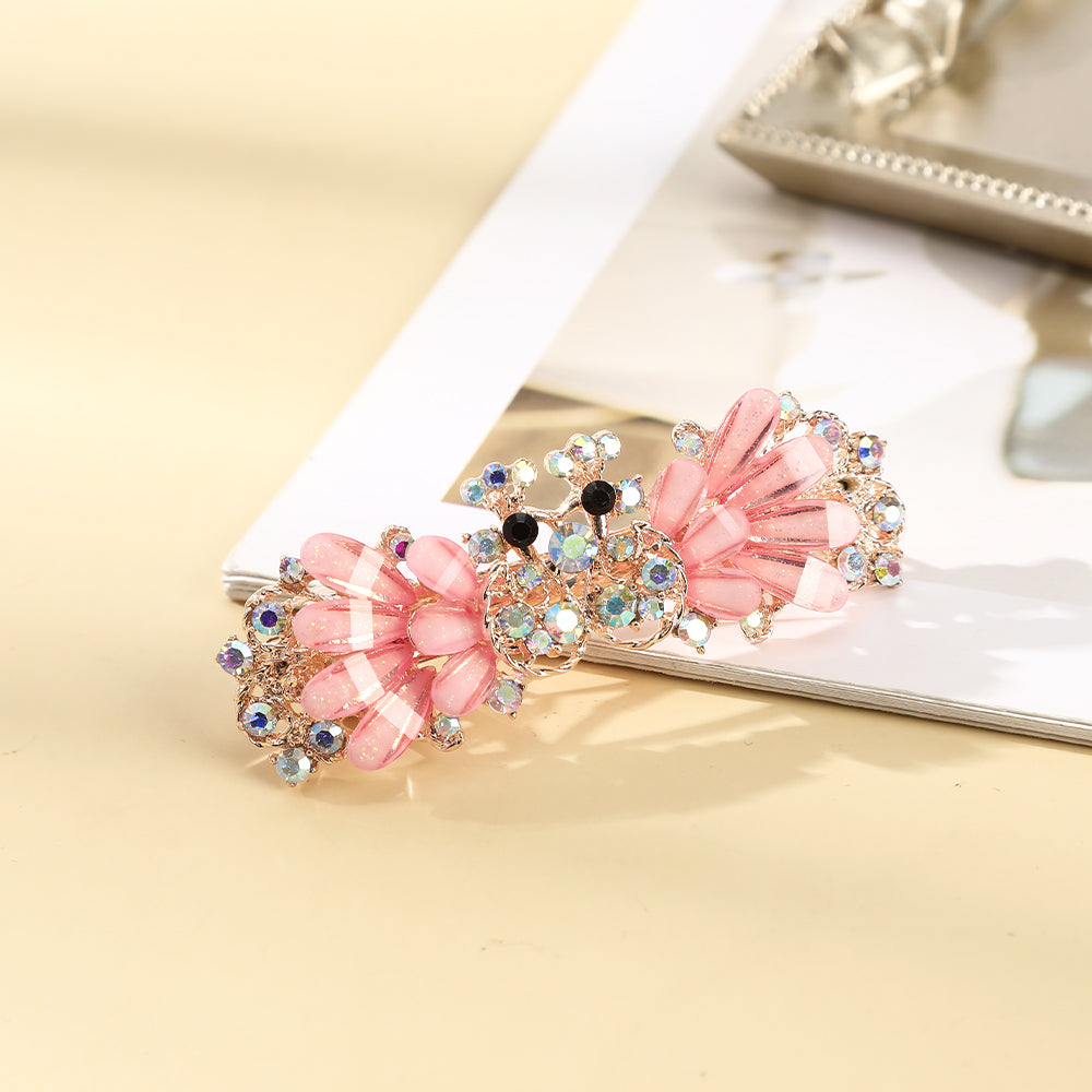 【Awaytr】CB1364 7cm Crystal Rhinestone Spring hair clip