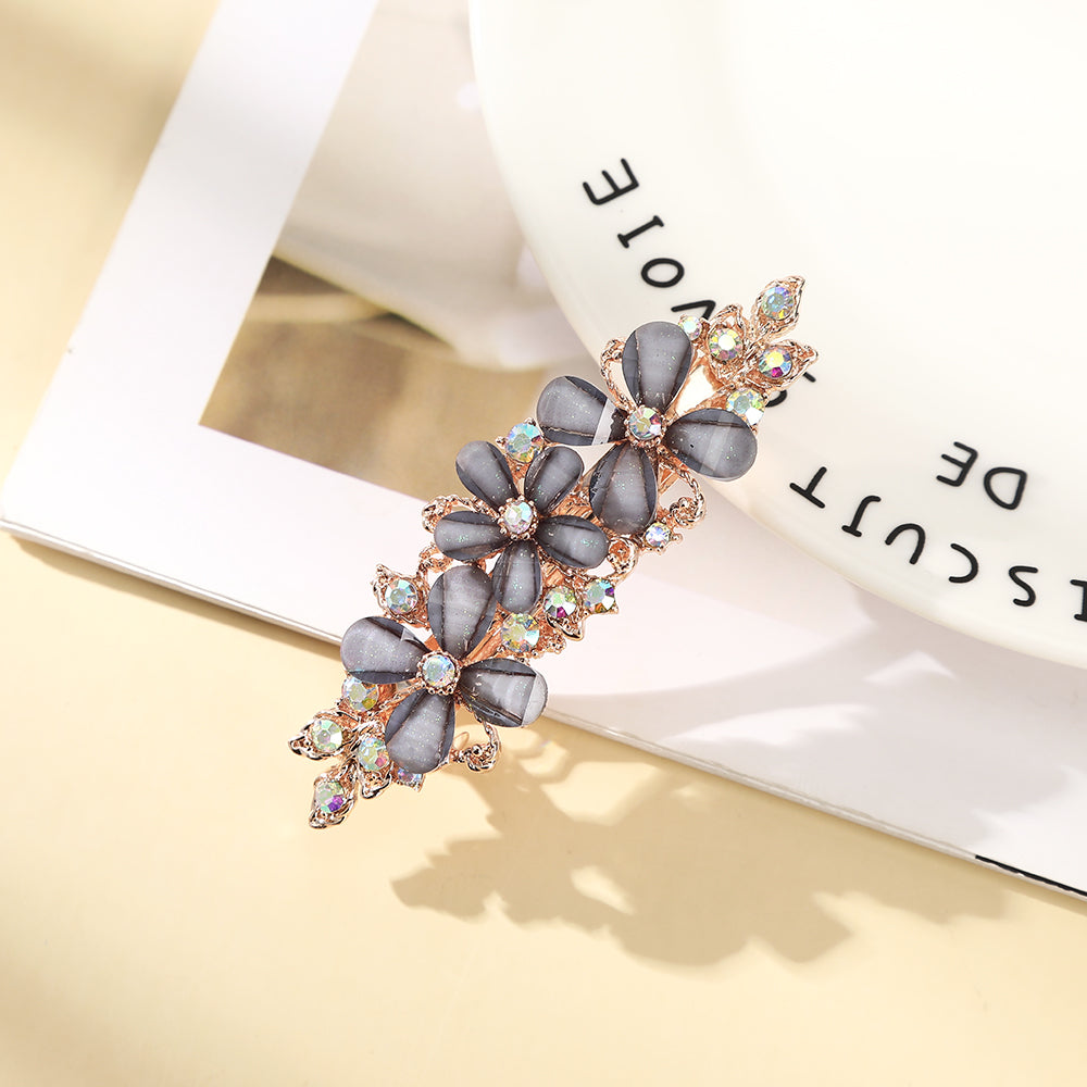 【Awaytr】CB1365 7cm crystal rhinestone flower hair clip