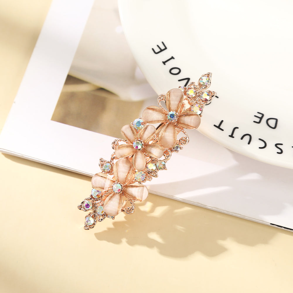 【Awaytr】CB1365 7cm crystal rhinestone flower hair clip