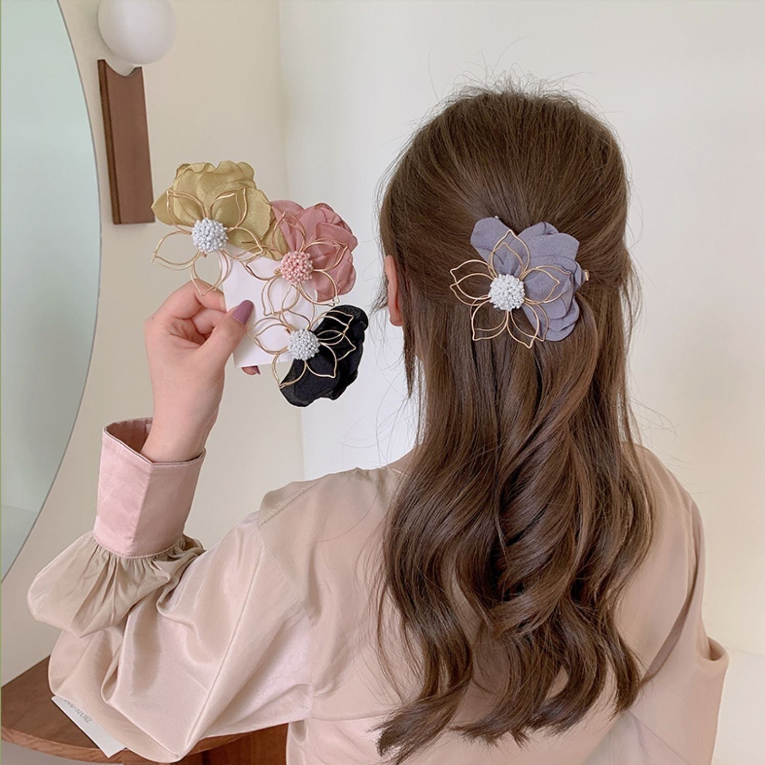 【Awaytr】CD 1615 Metal Flower Hair Clip