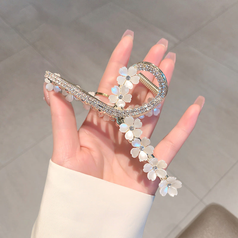 【Awaytr】CD1618 Flower large rhinestone hair clip