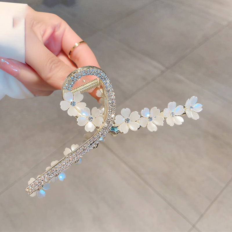 【Awaytr】CD1618 Flower large rhinestone hair clip