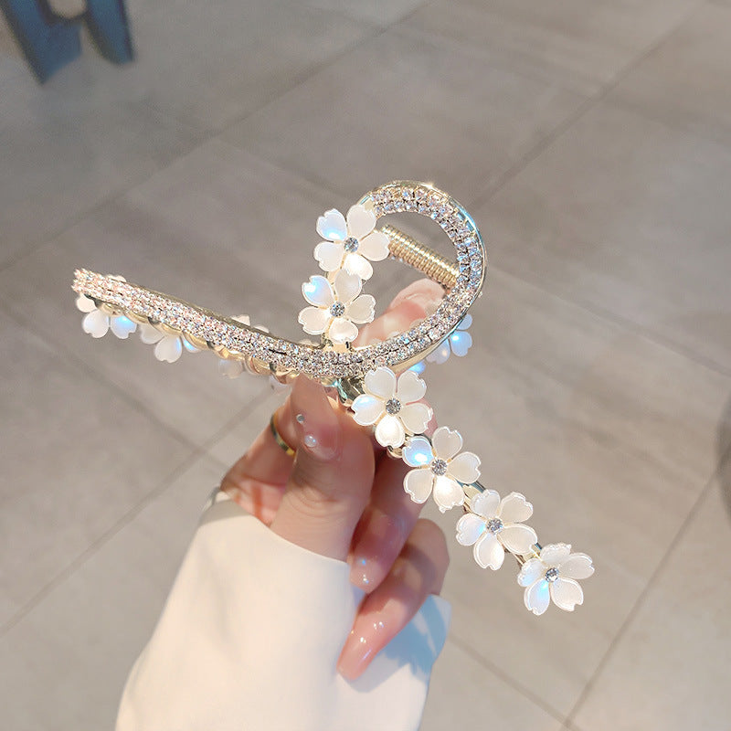 【Awaytr】CD1618 Flower large rhinestone hair clip