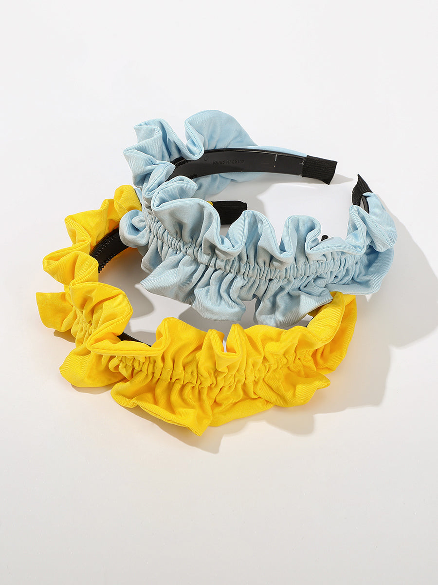 Solid Color Pleated Flower Headband-2Pcs｜Awaytr®