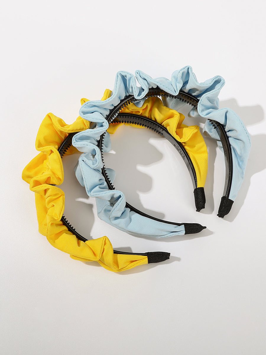 Solid Color Pleated Flower Headband-2Pcs｜Awaytr®