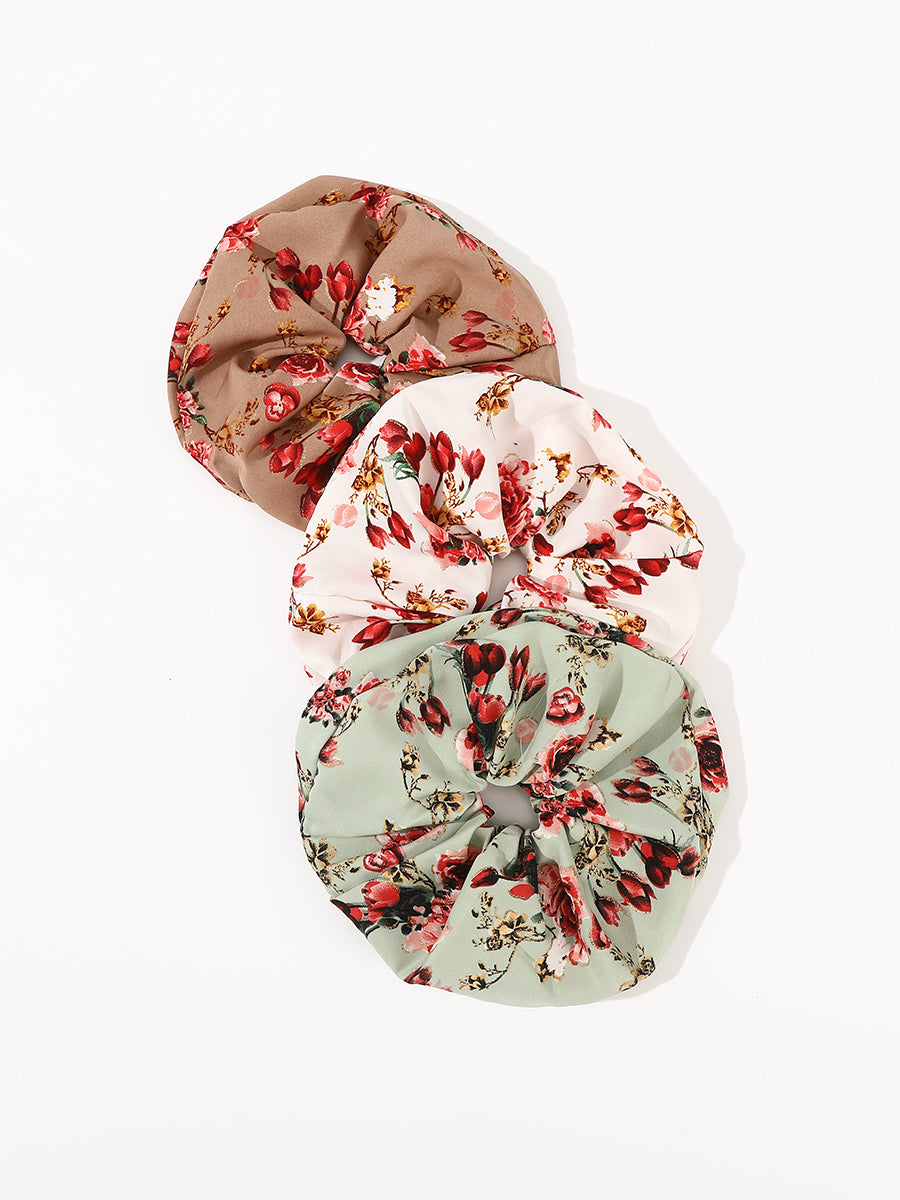 Floral Print Scrunchie (3 Pcs)｜Awaytr®