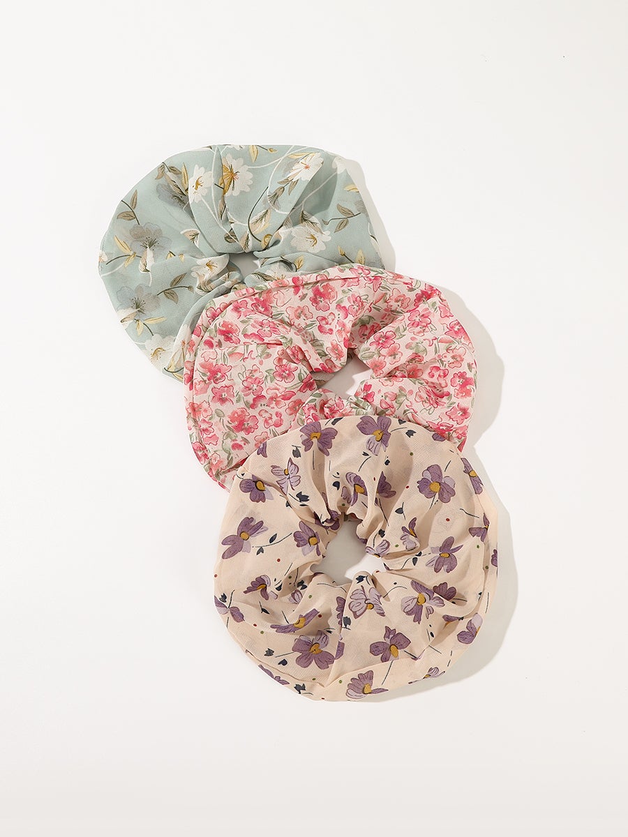 Oversized Floret Hair Scrunchies(3 Pcs)｜Awaytr®