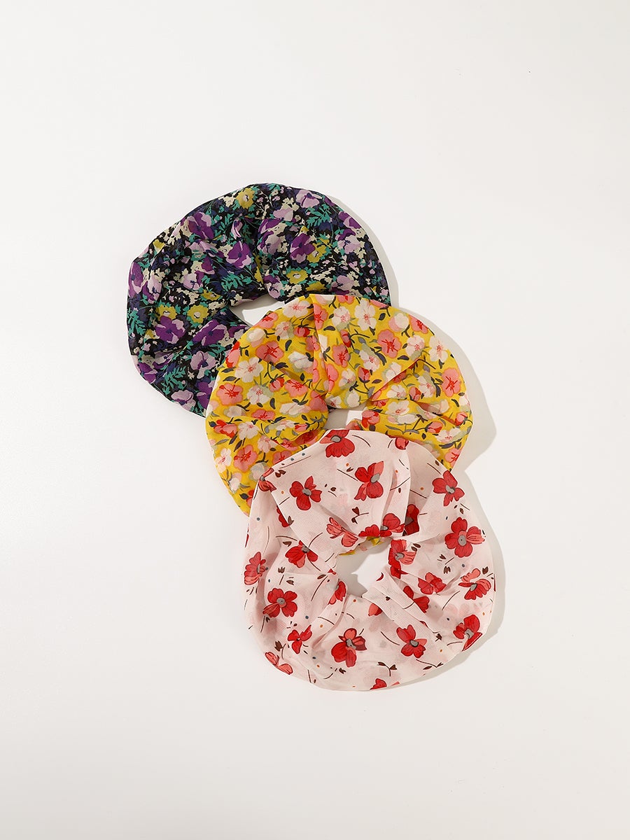 Oversized Floret Hair Scrunchies(3 Pcs)｜Awaytr®