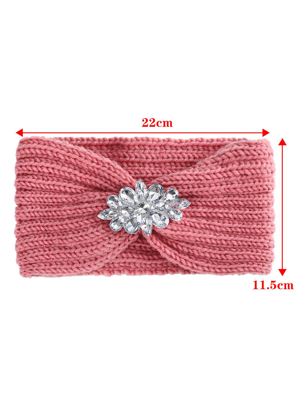 Rhinestone Knitted Knot Cross Headband｜Awaytr®